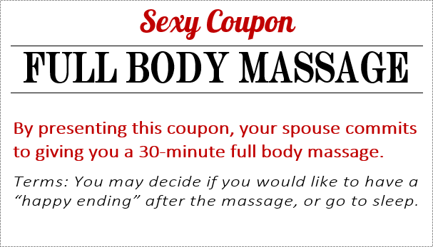 Sexy Coupons - Version 2 - Printable - Uncovering Intimacy