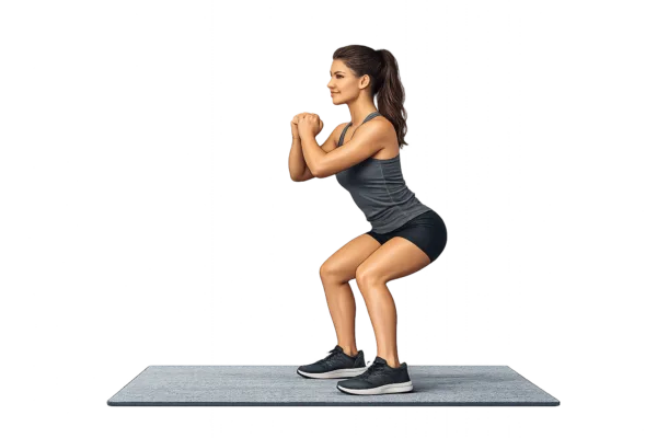 Woman doing a squat