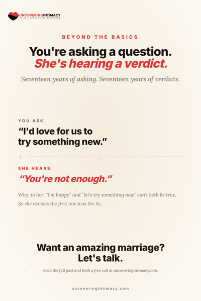 You're asking a question. She's hearing a verdict.