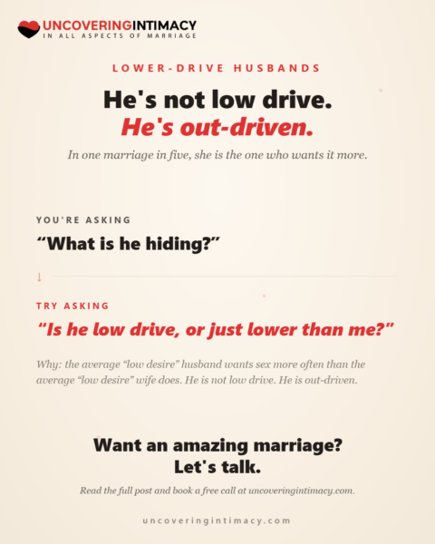 Stop asking what he is hiding. Ask whether he is low drive, or just lower than you.